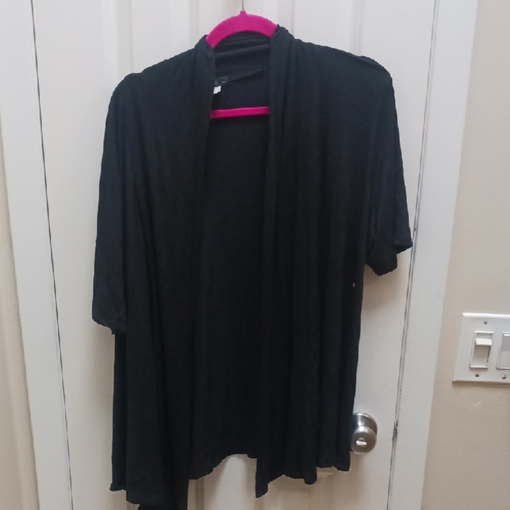 Ing Charcoal Open Front Cardigan